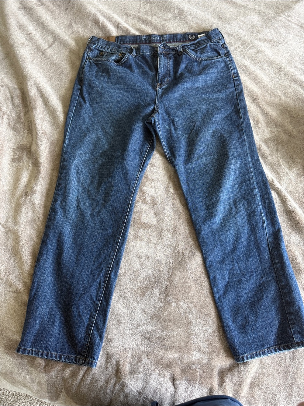 Chaps Men's Straight Leg Dark Blue Jeans 38 x 30